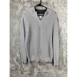 The Normal Brand Mens Gray Waffle Knit 1/4 Zip Pullover Sweater Size L